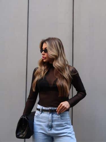 Blusa cacharel em tule - Imagem 3